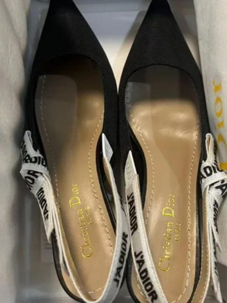 Dior J'adior Slingback Heels Black/Cream, 38, Complete With Box